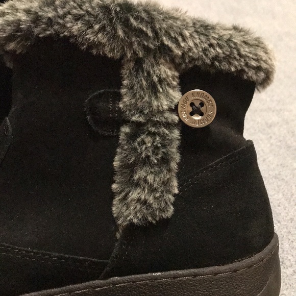 Khombu Women's Genuine Suede Leather Boots Fur 10M - Picture 2 of 4